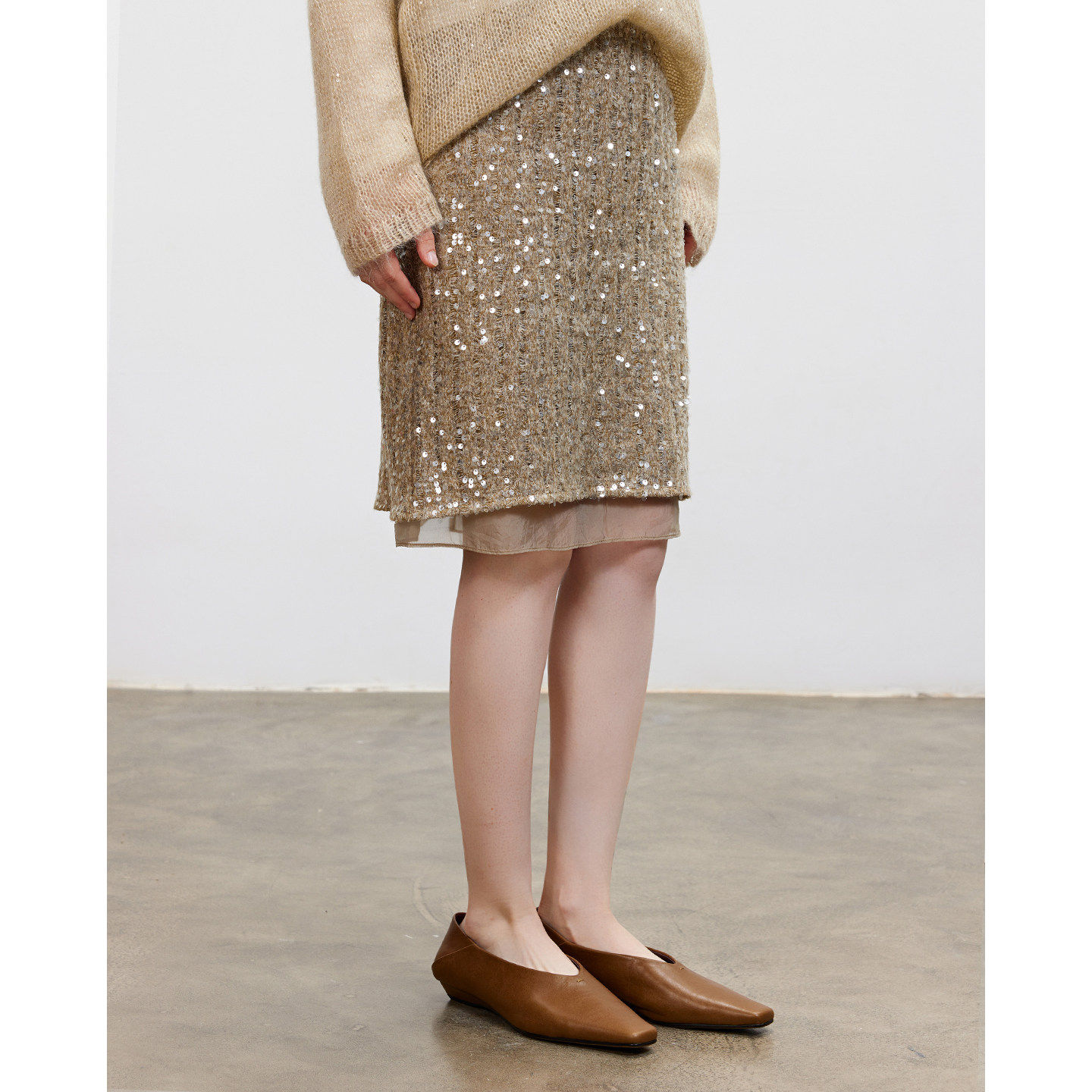 爵莱菲大码高级感轻奢高腰气质优雅亮片小开叉半身裙新款一步裙,女装/女士精品,大码半身裙,淘宝优惠券,粉丝福利购,淘宝优惠卷