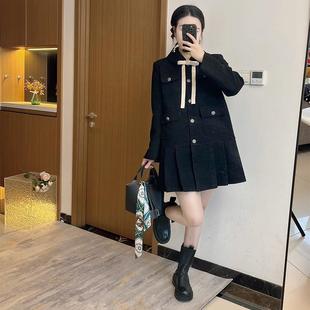 显瘦短款 时尚 a字连衣裙 韩版 小香风气质外套裙女2024秋冬新款