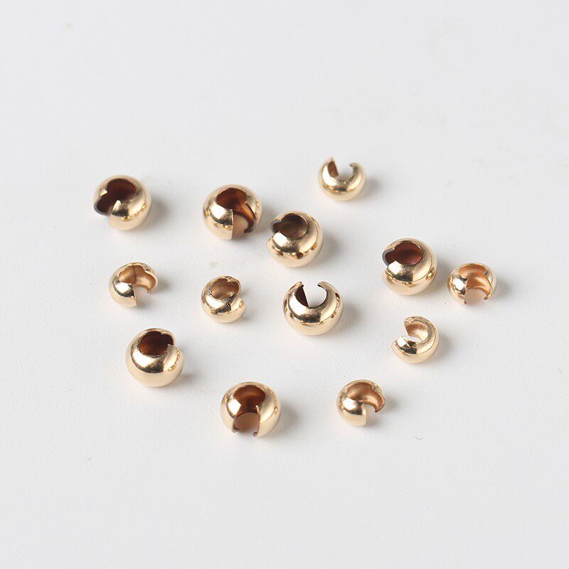 14K GOLD-CLAD WIRE BEADS FASHION FINISHING BUCKLE POSITIONING BEADS HALF-CRESCENT CLIP BEADS ACCESSORIES DIY HANDMADE ACCESSORIES OPENING BEADS