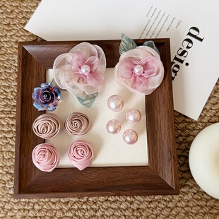 配饰可拆卸diy装 新款 爱情花园珍珠花朵鞋 花洞洞鞋 扣 饰鞋