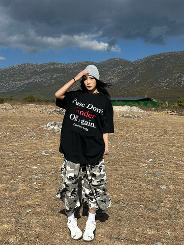 美式字母印花夏季圆领男女同款