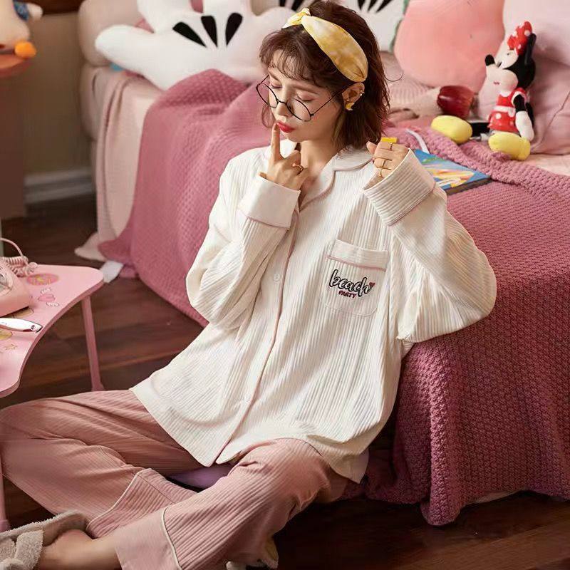 睡衣少女100%纯棉春秋款长袖学生可爱韩版秋冬季家居服套装