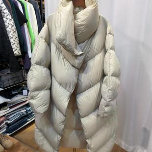 欧货轻奢2025年冬季新款高克重鹅绒轻量中长款磁吸扣防风羽绒服女