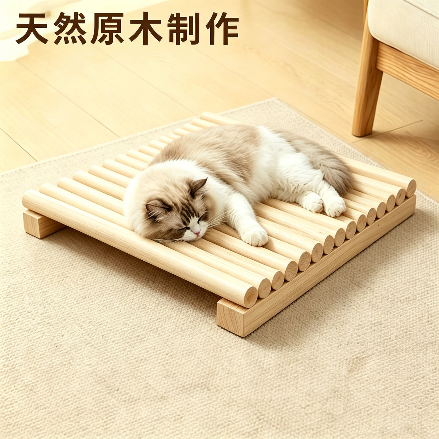 纯实木猫抓板不掉屑大号猫窝猫床耐磨不伤爪木质大号超大天然无毒