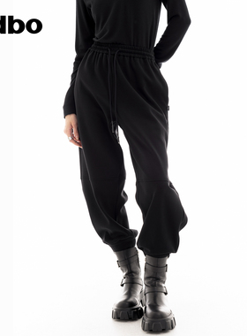 odbo/欧迪比欧纯棉卫裤女秋冬新款宽松休闲运动裤束脚裤百搭长裤