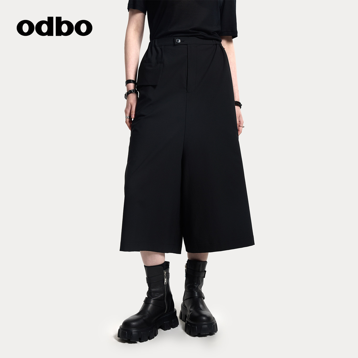 odbo/欧迪比欧抗皱宽松休闲裤女春秋新款日系九分阔腿裤显瘦西裤,女装/女士精品,休闲裤,淘宝优惠券,粉丝福利购,淘宝优惠卷