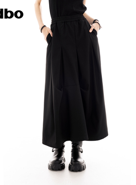 odbo/欧迪比欧百搭A字半身裙女春秋新款高腰显瘦花苞裙垂感气质