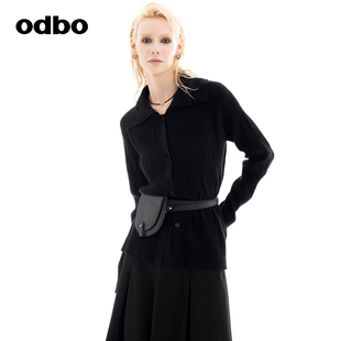 欧迪比欧韩版 新款 针织开衫 修身 显瘦POLO上衣毛衣 春秋针织衫 odbo