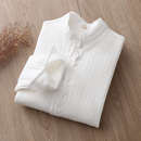 保暖打底衬衣 女长袖 2025秋冬新款 学生百搭立领蕾丝加绒加厚白衬衫