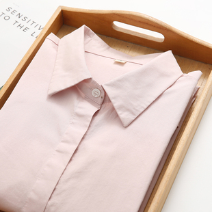 修身 基础款 简约纯棉衬衫 女长袖 衬衣 秋季 纯色打底翻领职业装 新款