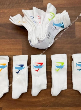 彩色(5双装）gymshark 鲨鱼运动训练长筒袜 健身日常棉袜高腰袜