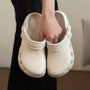 个性沙滩休闲日系勃肯包头拖鞋软厚底防滑纯色夏季时尚两穿凉鞋女