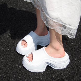 简约风防滑百搭网红夏季外穿凉拖鞋时尚休闲增高8cm矮子乐拖鞋女