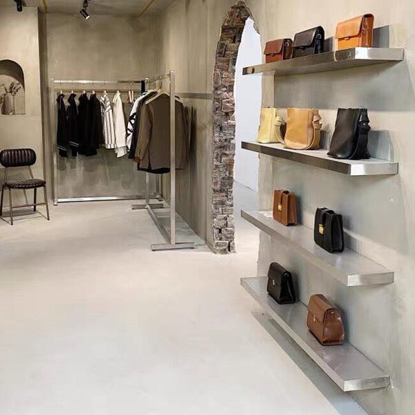 服装店多层展示架鞋架鞋店包包架不锈钢置物架上墙鞋包饰品陈列架