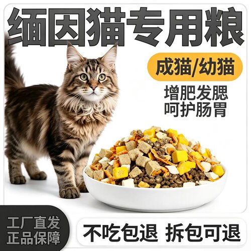 缅因猫专用全价猫粮营养均衡配方成猫幼猫5斤10斤大包装大小通用