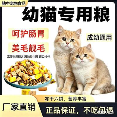 鲜肉幼猫专用猫粮1到12个月猫粮0-6猫咪猫粮补充营养增肥增强体