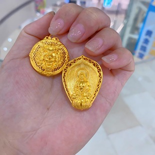 圆虎吊牌男女时尚 金包银吊坠新款 百搭挂坠送老公七夕礼物霸气配饰