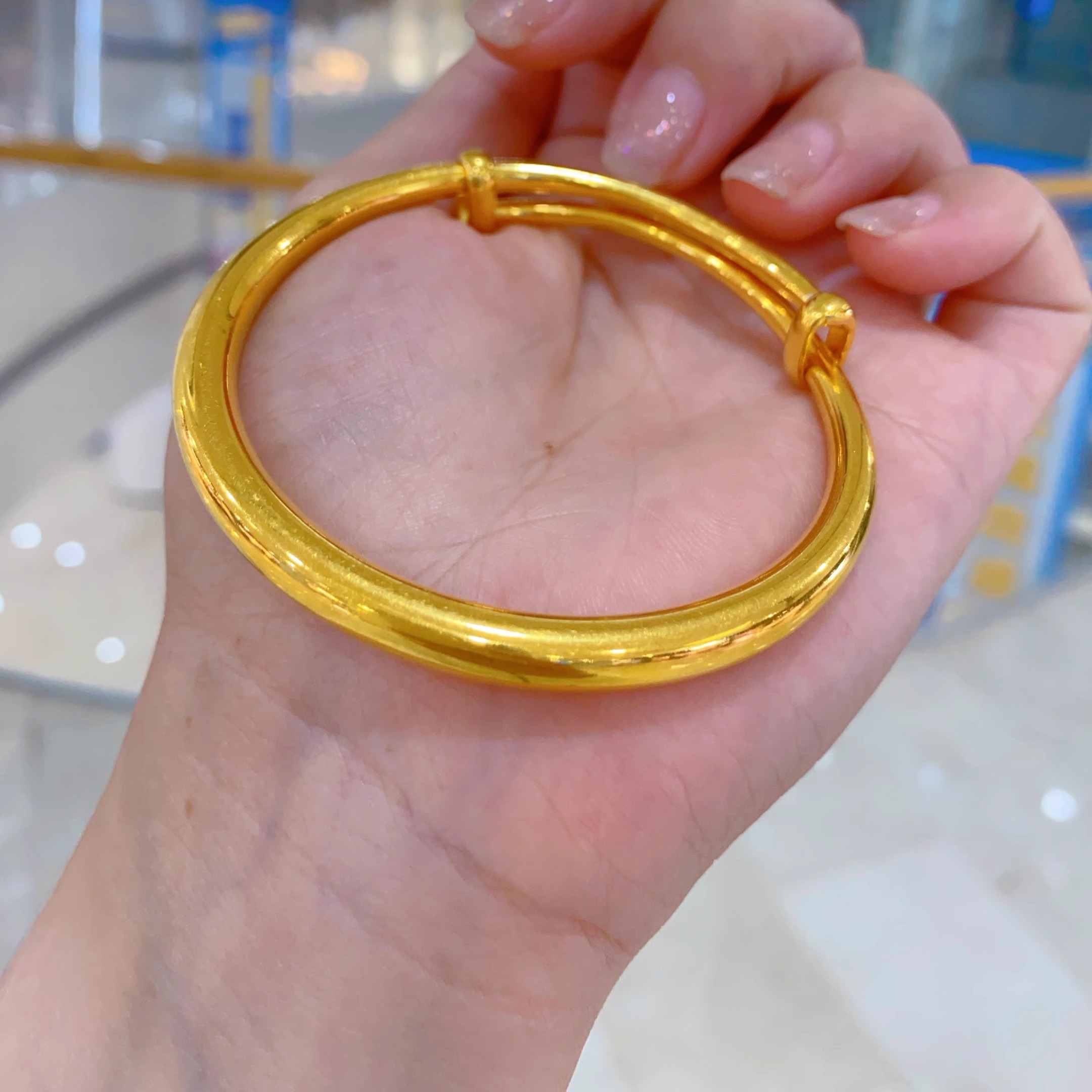 古法传承素圈女款金包银手镯