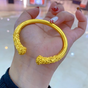 金包银手镯实心开口紧箍咒经典如意祥云金箍棒复古男女情侣送礼物