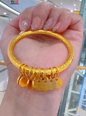 金包银九冠手镯锤纹时尚女