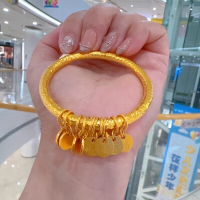 金包银九冠手镯锤纹时尚女