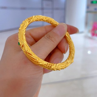 金包银乾坤圈手镯哪咤同款手镯素圈情侣手环珐琅花丝可定制