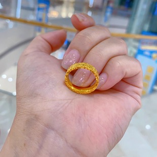 金包银戒指碎碎冰爆闪戒指情侣对戒碎碎金指环轻奢高级感礼物