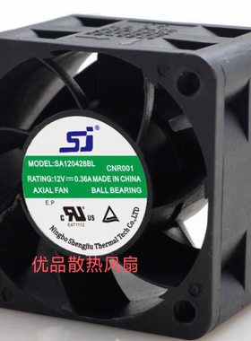 原装SJ SA120428BL 12V 0.36A 4028 4CM 电源机箱大风量散热风扇