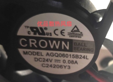 AGQ06015B24L 全新CROWN MODEL 24V 0.08A 6015轴流变频器风扇