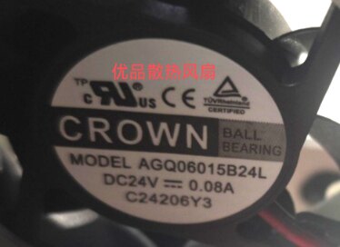 AGQ06015B24L 全新CROWN MODEL 24V 0.08A 6015轴流变频器风扇