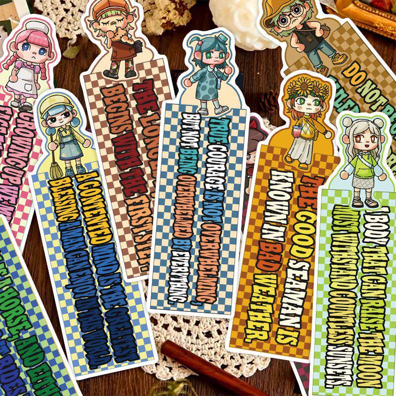 彩绘小人书签文艺创意复古礼物