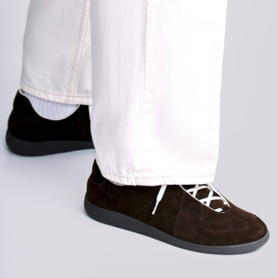 ZEYIMAKE壹植德训鞋男款百搭日系夏季复古柔软真皮平底运动休闲鞋