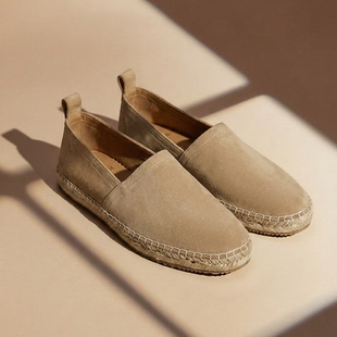 ZEYIMAKE壹植渔夫鞋夏季反绒皮休闲软底套脚乐福鞋男一脚蹬懒人鞋
