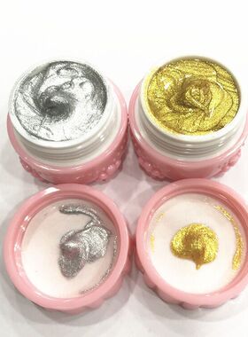 美甲日系银色立体浮雕彩绘胶