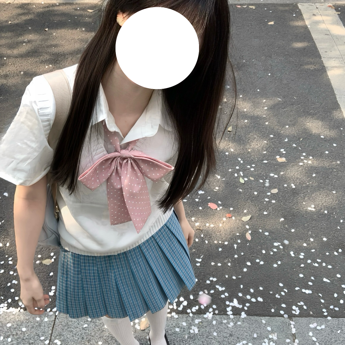 学院风V领套头背心女JK制服松蓝格裙毛衣马甲日系校供针织衫春夏