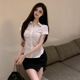 制服衬衣学院风百搭上衣新款 辣妹收腰白色jk衬衫 女气质显瘦短袖 夏