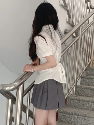 学院风纯欲修身显瘦百搭短袖衬衫