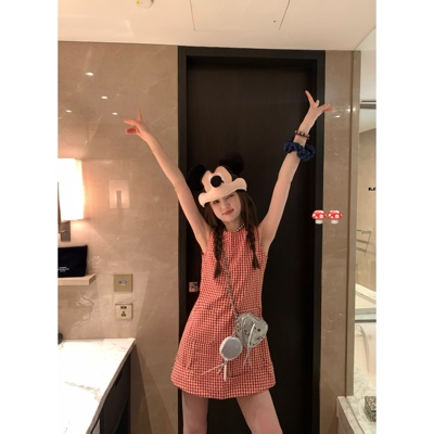 aaaaxbbb两色背心裙无袖碎花短裙