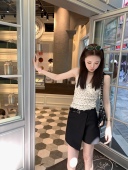 檀香山漫步 西装 短裤 aaaaxbbb 黑色不规则设计时髦百搭显瘦裤 子夏