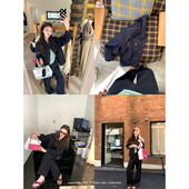 丹宁俱乐部 原牛色长袖 外套时髦显瘦休闲裤 aaaaxbbb 女秋牛仔套装