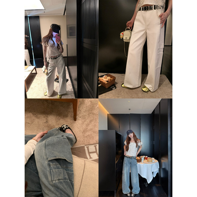 aaaaxbbb工装牛仔裤纯棉长裤