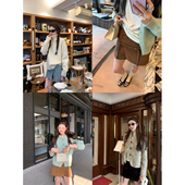 aaaaxbbb 女新款 伦敦香槟 小众设计感系带短裙不规则休闲百搭裙裤