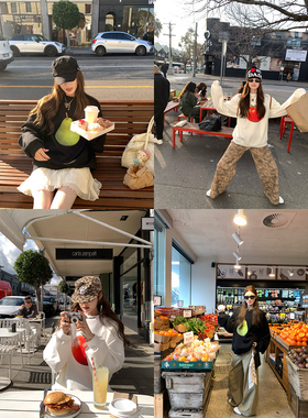 aaaaxbbb fruit diet 蔬果印花大卫衣oversize宽松设计感长袖上衣