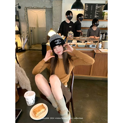 aaaaxbbb假两件针织衫毛衣内搭女