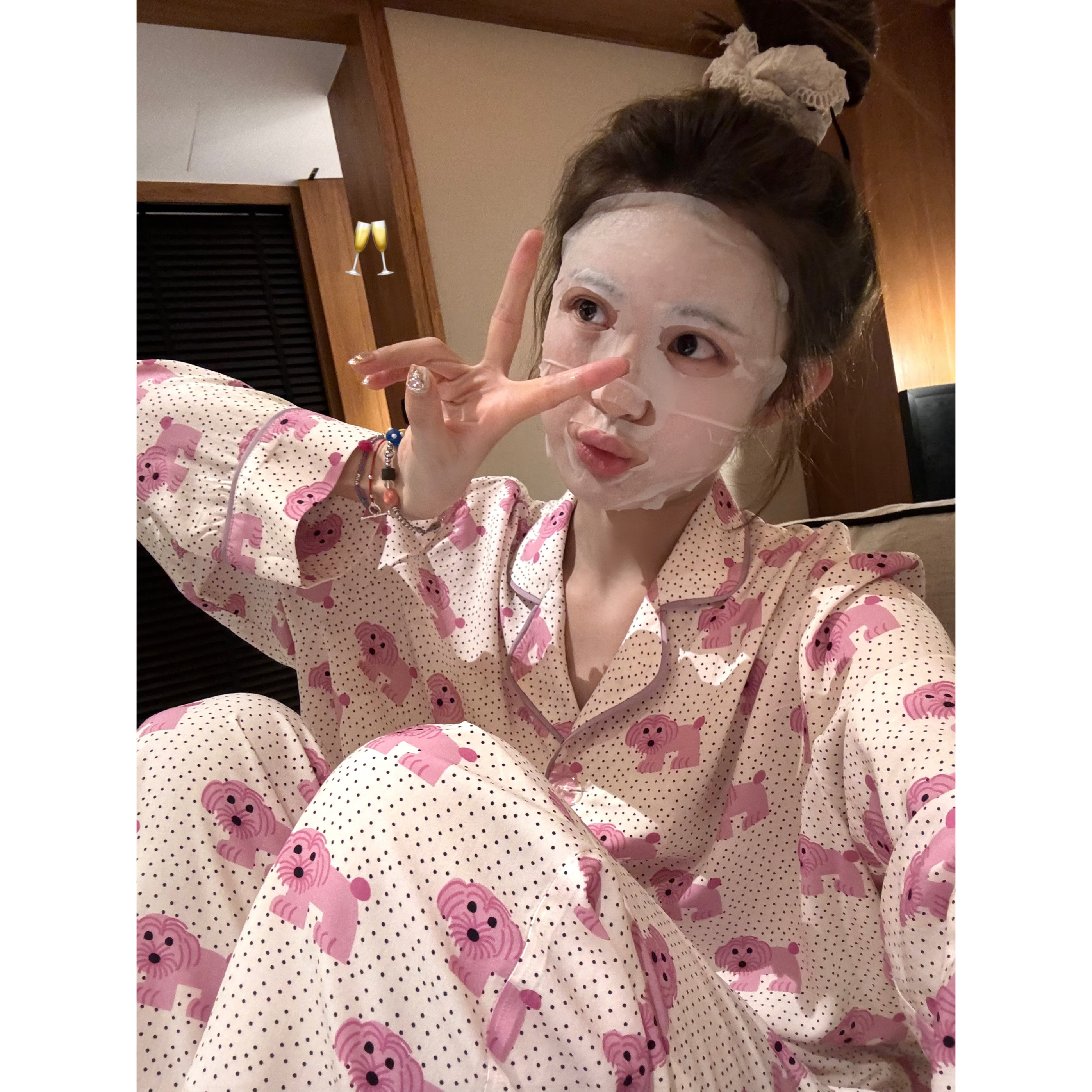 aaaaxbbb睡衣套装短袖上衣家居服