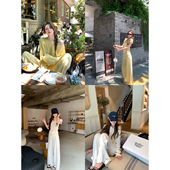 Wool 长裤 Echo 宽松短袖 aaaaxbbb 上衣休闲裤 奶皮亲肤套装 长袖 女