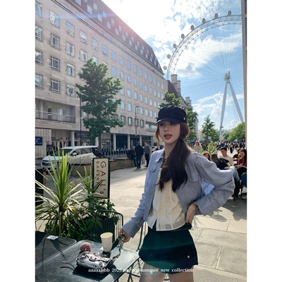 aaaaxbbb纯亚麻夹克翻领外套上衣