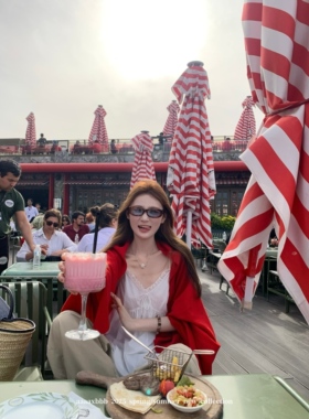 aaaaxbbb 梅子苏打 两色花苞花边吊带宽松休闲无袖减龄上衣女外穿