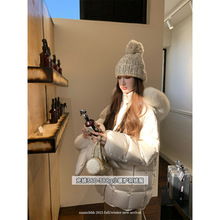 aaaaxbbb金星轨道90白鸭绒充绒360 388g小暖炉羽绒服狐狸毛领外套