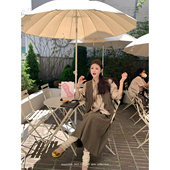 aaaaxbbb 马甲休闲百褶裙三件套 复古西装 魁北克棕柏 飘带天丝衬衫